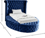 Luxus Blue Velvet Twin Bed from Meridian - Luna Furniture