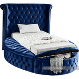 Luxus Blue Velvet Twin Bed from Meridian - Luna Furniture