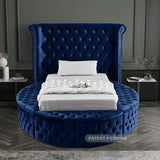 Luxus Blue Velvet Twin Bed from Meridian - Luna Furniture