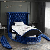 Luxus Blue Velvet Twin Bed from Meridian - Luna Furniture