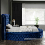 Luxus Blue Velvet Twin Bed from Meridian - Luna Furniture