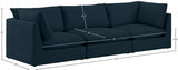 Mackenzie Blue Linen Textured 120" Modular Sofa from Meridian - Luna Furniture