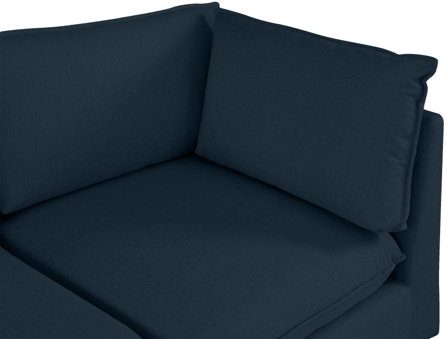 Mackenzie Blue Linen Textured 120" Modular Sofa from Meridian - Luna Furniture