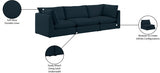 Mackenzie Blue Linen Textured 120" Modular Sofa from Meridian - Luna Furniture