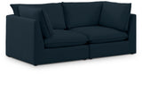 Mackenzie Blue Linen Textured 80" Modular Sofa from Meridian - Luna Furniture