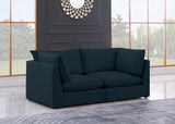 Mackenzie Blue Linen Textured 80" Modular Sofa from Meridian - Luna Furniture