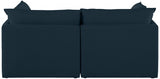 Mackenzie Blue Linen Textured 80" Modular Sofa from Meridian - Luna Furniture