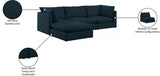 Mackenzie Blue Linen Textured Modular Sectional from Meridian - Luna Furniture