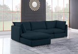 Mackenzie Blue Linen Textured Modular Sectional from Meridian - Luna Furniture