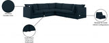 Mackenzie Blue Linen Textured Modular Sectional from Meridian - Luna Furniture