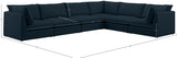 Mackenzie Blue Linen Textured Modular Sectional from Meridian - Luna Furniture