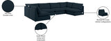 Mackenzie Blue Linen Textured Modular Sectional from Meridian - Luna Furniture