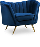 Margo Blue Velvet Chair from Meridian - Luna Furniture