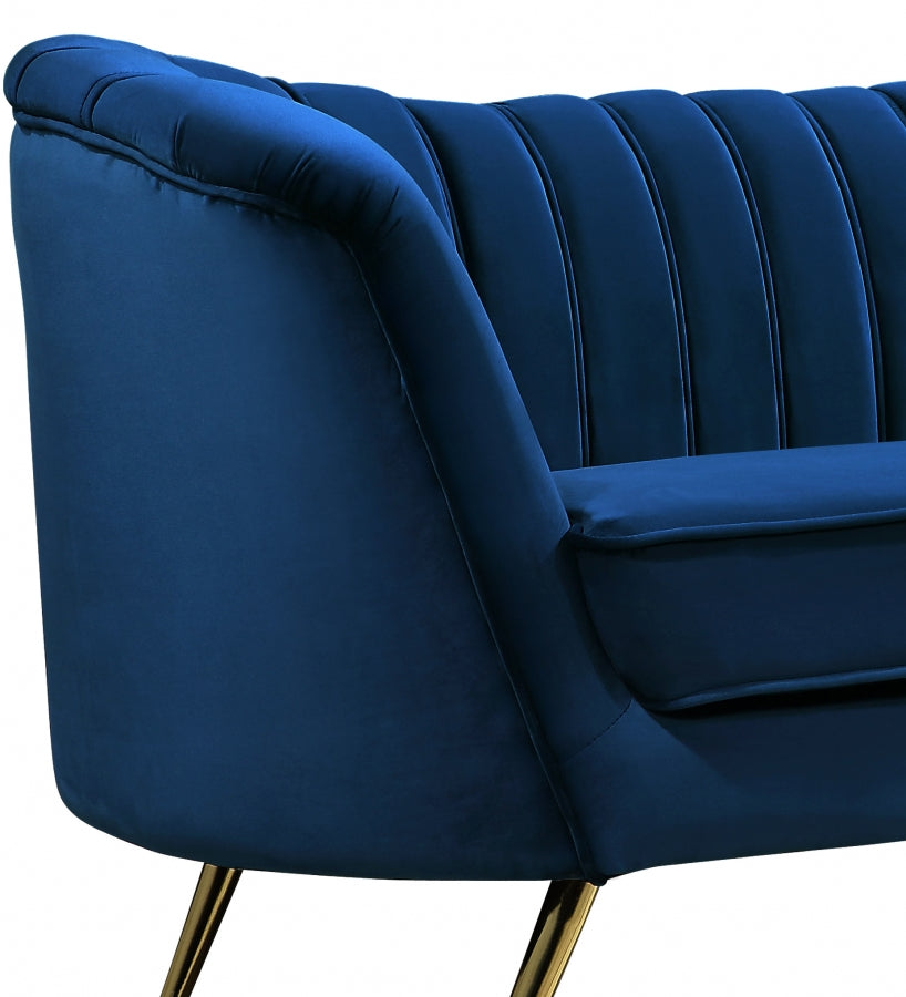 Margo Blue Velvet Chair from Meridian - Luna Furniture