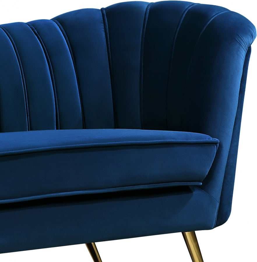 Margo Blue Velvet Chair from Meridian - Luna Furniture