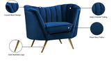 Margo Blue Velvet Chair from Meridian - Luna Furniture