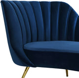 Margo Blue Velvet Chaise Lounge from Meridian - Luna Furniture