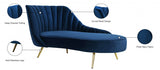 Margo Blue Velvet Chaise Lounge from Meridian - Luna Furniture