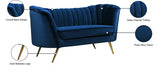 Margo Blue Velvet Loveseat from Meridian - Luna Furniture