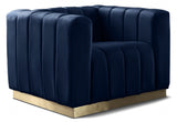 Marlon Blue Velvet Chair from Meridian - Luna Furniture