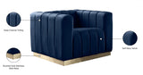 Marlon Blue Velvet Chair from Meridian - Luna Furniture