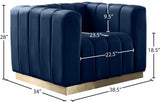 Marlon Blue Velvet Chair from Meridian - Luna Furniture