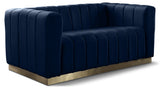 Marlon Blue Velvet Loveseat from Meridian - Luna Furniture