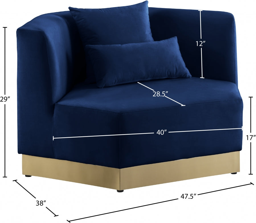 Marquis Blue Velvet Chair from Meridian - Luna Furniture