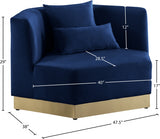 Marquis Blue Velvet Chair from Meridian - Luna Furniture