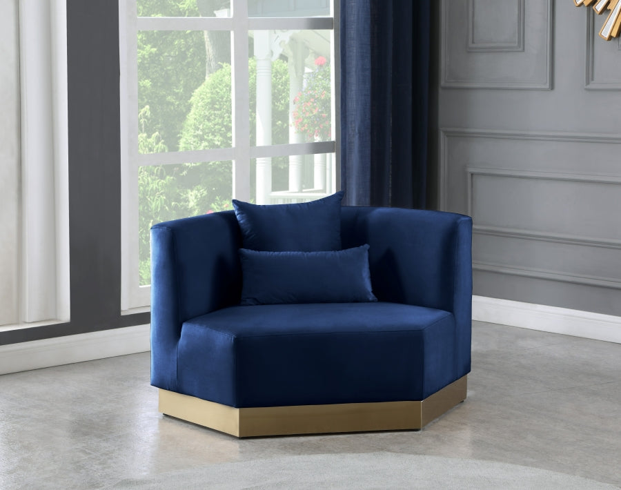 Marquis Blue Velvet Chair from Meridian - Luna Furniture