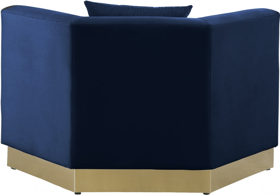 Marquis Blue Velvet Chair from Meridian - Luna Furniture