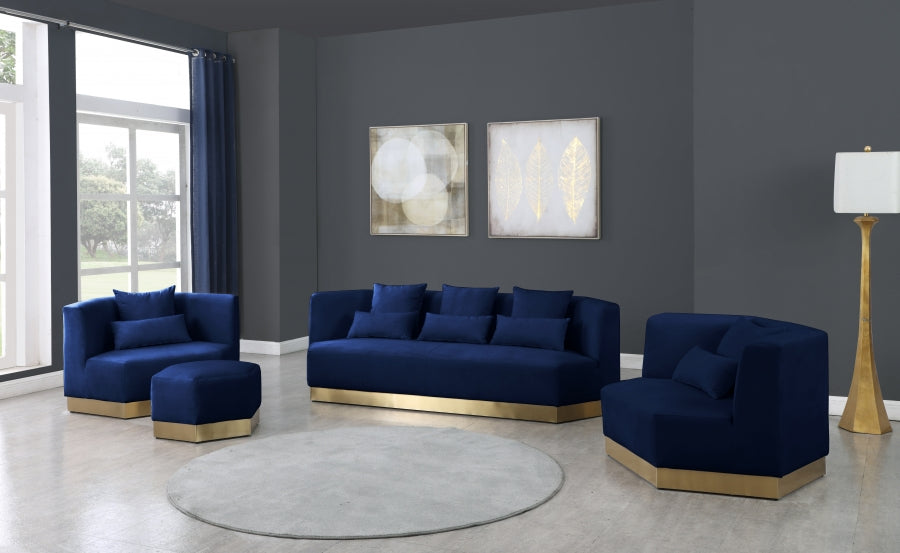 Marquis Blue Velvet Chair from Meridian - Luna Furniture