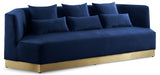 Marquis Blue Velvet Sofa from Meridian - Luna Furniture