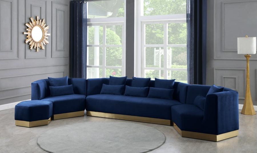 Marquis Blue Velvet Sofa from Meridian - Luna Furniture