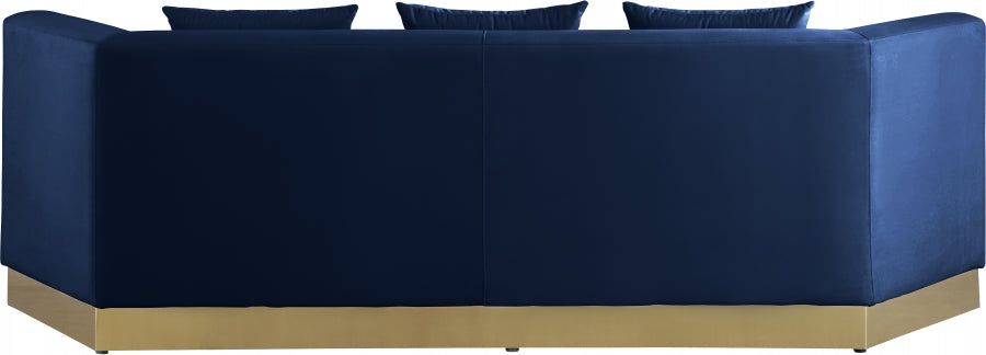 Marquis Blue Velvet Sofa from Meridian - Luna Furniture