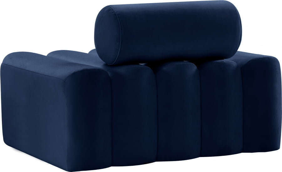 Melody Blue Velvet Chair from Meridian - Luna Furniture