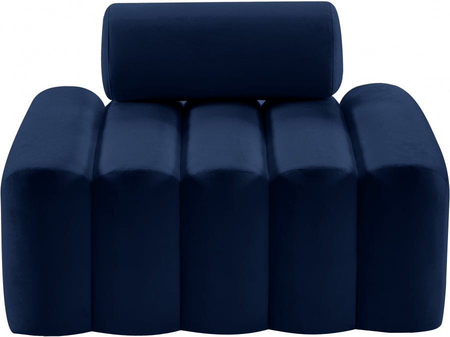 Melody Blue Velvet Chair from Meridian - Luna Furniture