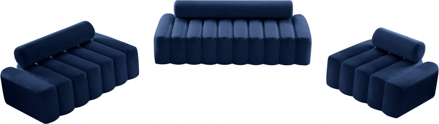 Melody Blue Velvet Sofa from Meridian - Luna Furniture