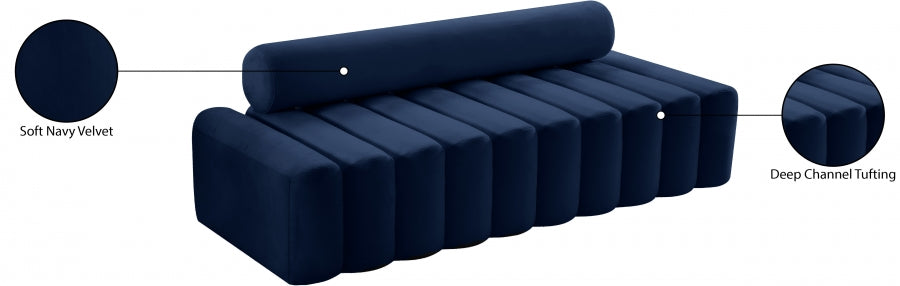 Melody Blue Velvet Sofa from Meridian - Luna Furniture