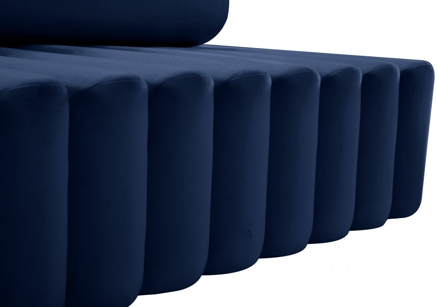 Melody Blue Velvet Sofa from Meridian - Luna Furniture