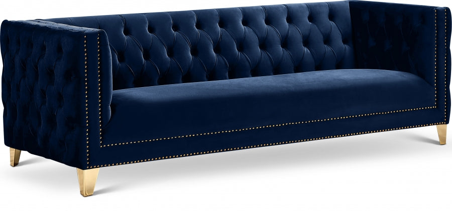 Michelle Blue Velvet Sofa from Meridian - Luna Furniture