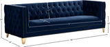 Michelle Blue Velvet Sofa from Meridian - Luna Furniture