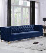 Michelle Blue Velvet Sofa from Meridian - Luna Furniture