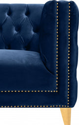 Michelle Blue Velvet Sofa from Meridian - Luna Furniture