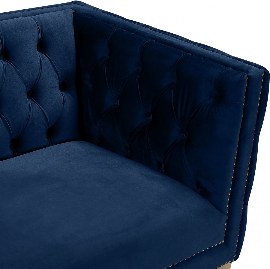 Michelle Blue Velvet Sofa from Meridian - Luna Furniture