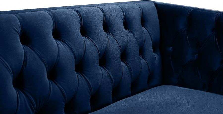 Michelle Blue Velvet Sofa from Meridian - Luna Furniture