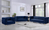 Michelle Blue Velvet Sofa from Meridian - Luna Furniture