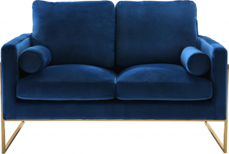 Mila Blue Velvet Loveseat from Meridian - Luna Furniture