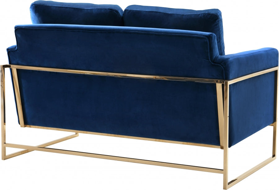 Mila Blue Velvet Loveseat from Meridian - Luna Furniture