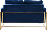 Mila Blue Velvet Loveseat from Meridian - Luna Furniture